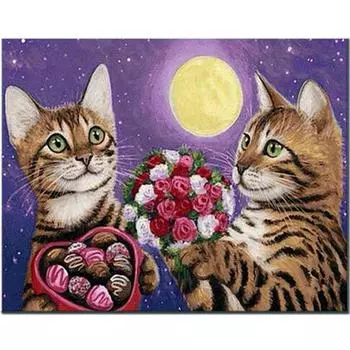 5d Алмазная картина Полный дрель Кошки Алмазная вышивка Стразы Домашний декор Алмазная мозаика 20X30CM