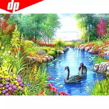 5d Алмазная картина Полный дрель Круглый пейзаж Алмазная вышивка Продажа Пейзажные фотографии 20X30
