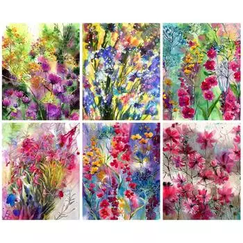 5D Алмазная картина Полный круглый алмазный узор Набор для вышивания Крестом Цветочный горный хрусталь Картина Декор Full Round 20x30CM