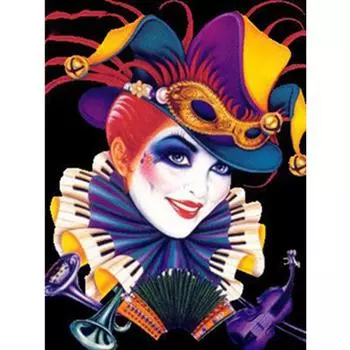 5D Алмазная картина Полный круглый дом 5D Алмазная вышивка Продажа Женский клоун Вышивка крестиком Украшение дома Full Round 20x30CM