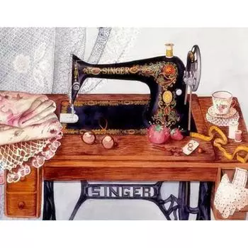 5d Алмазная картина Полный круглый швейная машина Алмазная вышивка Полный набор Алмазная мозаика Горный хрусталь 20X30CM