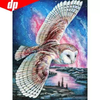 5D Алмазная картина Полный круглый животное Сова Вышивка Распродажа Изображение Rhinestone Diamond 20X30