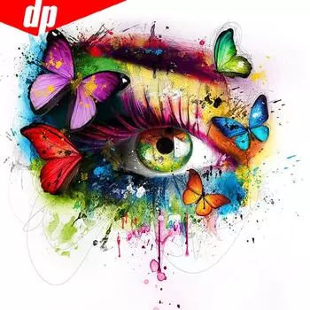 5D Алмазная картина Полный круглый животных Бабочка Стразы Изображение Алмазная вышивка 30x30
