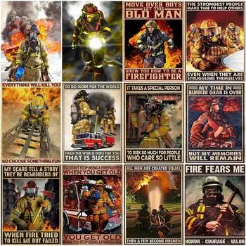 5D Алмазная картина Пожарный Плакат Алмазная вышивка Мозаика Творческое хобби Ремесло Украшение дома Full Round 20x30CM