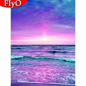 5D Алмазная картина Приморский Полный квадратный круглый вышивка крестом Распродажа Алмазная вышивка Пейзаж Ручная работа Подарок Настенное искусство Full Round (20X30CM)