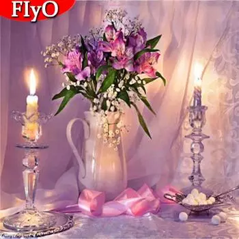 5D Алмазная картина Рождественские свечи Полная площадь Алмазная вышивка Цветочная мозаика Lansdacpe Ручной подарок к празднику Full Round 30x30CM