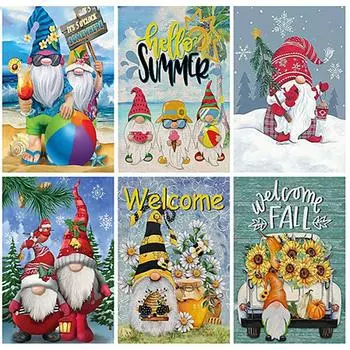 5d Алмазная картина Рождество Санта-Клаус DIY Алмазная вышивка Крестом Подсолнух Рукоделие Настенное искусство Full Round 20x25CM