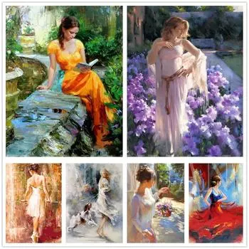 5D Алмазная картина с цветочницей, полный стразов, вышивка, садовая мозаика, настенное искусство, домашний декор, набор для вышивки крестом Full Round 20x30CM