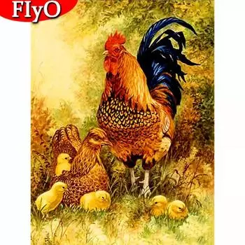 5D Алмазная картина с изображением курицы, стразы, животные, Алмазная вышивка, вышивка крестиком, мозаика, распродажа, украшение Full Round 20X30CM