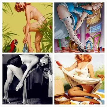 5D Алмазная картина Сексуальная красивая женщина Вышивка крестом Мозаика Украшение дома Подарок Full Round 20x20CM