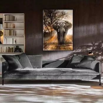 5D Алмазная картина Слон Полный круглый Алмазная вышивка Животное 5D Diy Мозаика Горный хрусталь 20X30CM