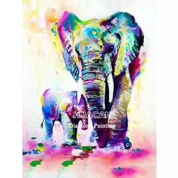 5D Алмазная картина Слон Полный круглый дрель Животное Новое поступление Алмазная вышивка Крестиком 20X30CM