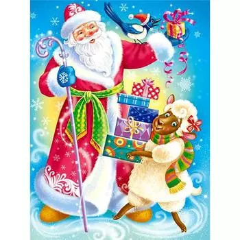 5d Алмазная картина Снеговик DIY Подарок ручной работы Полный квадратный дрель Алмазная вышивка Рождество Зимний настенный художественный декор Full Round (20X30CM)