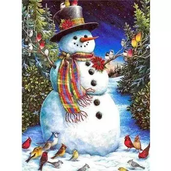 5D Алмазная картина Снеговик Мозаика Вышивка крестиком Алмазная вышивка 20X30CM
