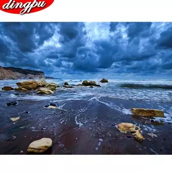 5D Алмазная картина Улица Полный круглый Алмазная вышивка Мозаика Пейзаж Домашние украшения 20X30CM