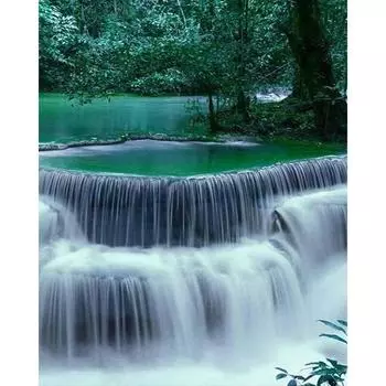 5D Алмазная картина Водопад Алмазная вышивка Полный круглый крестик 20X30CM