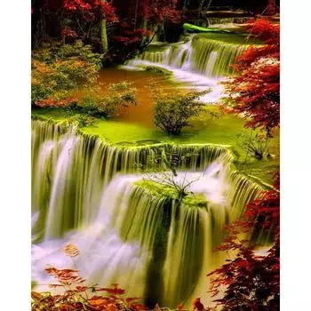 5D Алмазная картина Водопад Пейзаж Алмазная вышивка Крестом 20X30CM