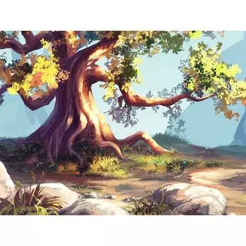 5d Алмазная картина Волшебное дерево Вышивка крестом Пейзаж Полный круглый Мертвец Алмазная вышивка Картина 20X30CM