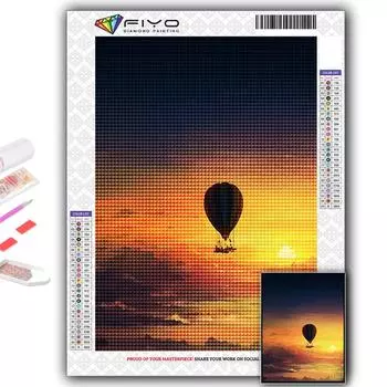 5D Алмазная картина Воздушный шар DIY Алмазная вышивка Горный хрусталь Украшение дома Full Round 20X30CM