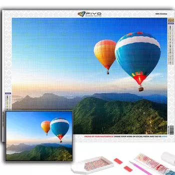 5D Алмазная картина Воздушный шар DIY Алмазная вышивка Горный хрусталь Украшение дома Full Round 20X30CM