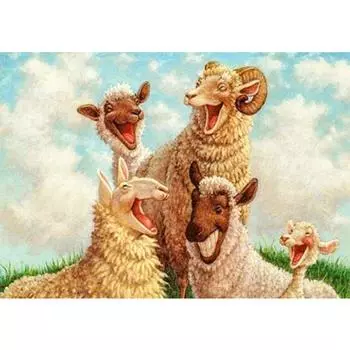 5d Алмазная картина Выражение Овца Полный круглый 5D DIY Алмазная вышивка 20X30CM