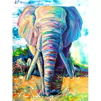 5D Алмазная картина Вышивка крестиком Ручная Алмазная вышивка Африканский слон Стразы 20X30CM