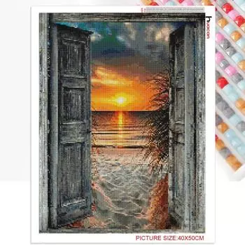 5D Алмазная картина Закат Алмазная вышивка Мозаика Пейзаж 20X30CM