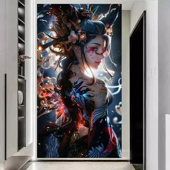 5D Алмазная Картина Женская Фея Сделай Сам Полный Круг Квадратная Мозаика Вышивка Абстрактная Сексуальная Картина Искусство Домашнее Украшение Full Round 20x40CM