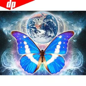 5D Алмазная картина Животное Бабочка Полный круглый горный хрусталь Картина Вышивка Продажа Алмаз 20X30