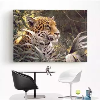 5D Алмазная картина Животное Леопард Изображение Стразы Вышивка крестиком Алмазная вышивка Домашний декор 20X30CM