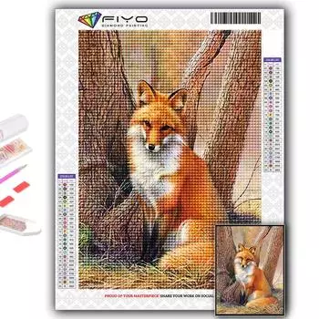 5D Алмазная картина Животное Лиса DIY Алмазная вышивка Горный хрусталь Домашнее украшение Full Round 20X30CM