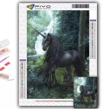 5D Алмазная картина Животное Лошадь DIY Алмазная вышивка Горный хрусталь Домашнее украшение Full Round 20X30CM