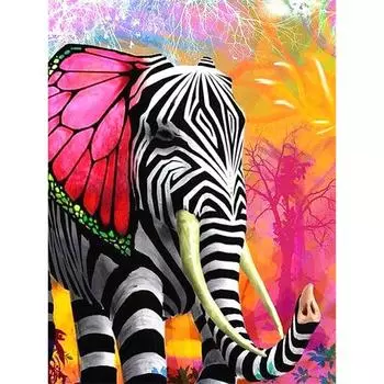 5D Алмазная картина Животное Слон Алмазная вышивка крестом Мозаичная вышивка 20X30CM