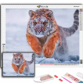 5D Алмазная картина Животное Тигр DIY Алмазная вышивка Горный хрусталь Домашнее украшение Full Round 20X30CM