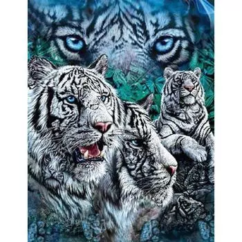 5d Алмазная картина Животное Тигр Король леса Полная круглая вышивка 20X30CM