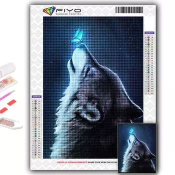 5D Алмазная картина Животное Волк DIY Алмазная вышивка Горный хрусталь Украшение дома Full Round 20X30CM