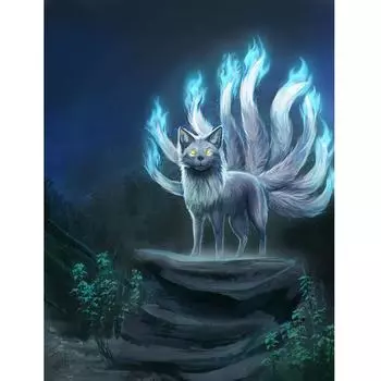 5D Алмазная квадратная/круглая алмазная вышивка «Девятихвостый кот» DIY Мозаика Украшение дома Full Square (20X30CM)