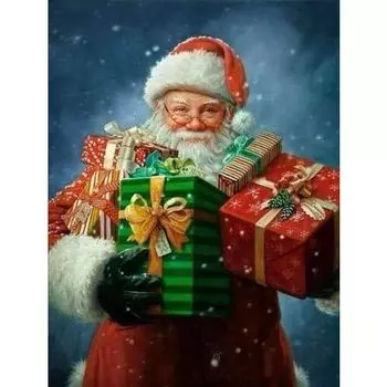 5D Алмазная квадратная/круглая Алмазная вышивка Санта-Клаус и подарки DIY Мозаика Украшение дома Рождество Full Round 20X30CM