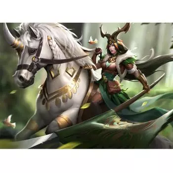 5D Алмазная квадратная/круглая Алмазная вышивка «Женщина-воин» DIY Мозаика Животное Лошадь Украшение дома Full Square (20X30CM)