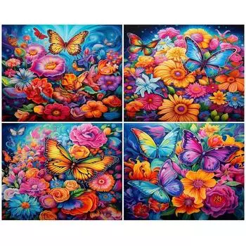 5D Алмазная мозаика Бабочка DIY Алмазная картина Цветочные бусины Вышивка Хобби и рукоделие Украшение для дома Full Round 20x30CM