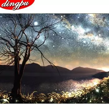 5D Алмазная мозаика распродажа пейзаж алмазная живопись полный круглый лунный свет Алмазная вышивка живописные стразы фотографии 20X30CM