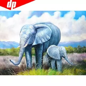 5D Алмазная мозаика, вышивка животных, распродажа, слон, полная круглая алмазная живопись, стразы, фотографии 20X30