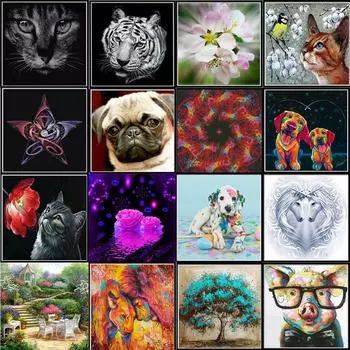 5D Алмазная Роспись Полный Алмаз Животных Круглый Алмазная Мозаика Узор Домашнее Украшение Сделай Сам Ручной Работы 30X30cm