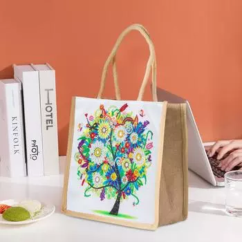 5D алмазная роспись сумочка DIY летние льняные сумки для покупок (GT5016)