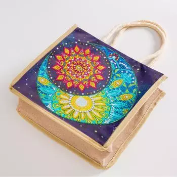 5D алмазная роспись сумочка DIY луна льняные сумки для покупок хранения (GT5011)