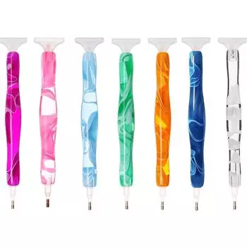 5D Алмазная ручка для рисования Кристаллическая ручка-сверло Ручные инструменты с металлическими наконечниками Головки для сверл Multi Placer Аксессуары для наконечников ручек белый