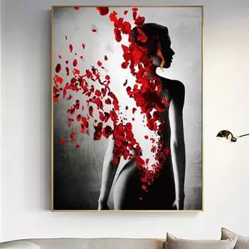 5D Алмазная вышивка Алмазная картина Лепесток Женщина Вышивка крестиком Полный круглый Алмазная мозаика Домашний декор 20X30CM