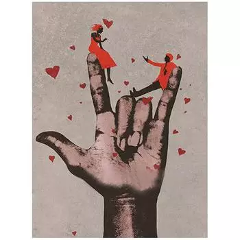 5D Алмазная вышивка Алмазная картина Ручная любовь Знак Вышивка крестом Мозаика Ремесла 20X30CM