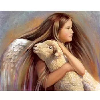 5D Алмазная вышивка Картина Паста DIY Алмазная картина Вышивка крестом Ангел Девушка Алмазная мозаика Украшение комнаты Full Square (20X30CM)