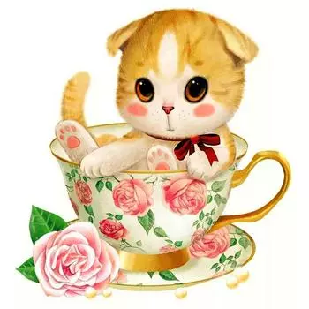 5D Алмазная вышивка Мультяшный кот Алмазная картина Животное Картина Стразы 20X30CM